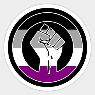 Black Lives Matter Fist Circled LGBTQ Flag Asexual Sticker